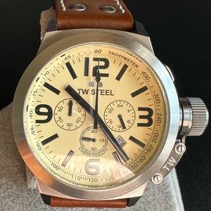TW Steel Canteen Leather Chronograph watch